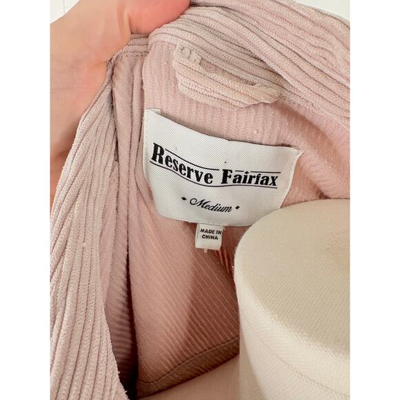 Reserve Fairfax Oversized Corduroy Shacket Womens Medium Mauve Beige Button Up - Picture 9 of 9